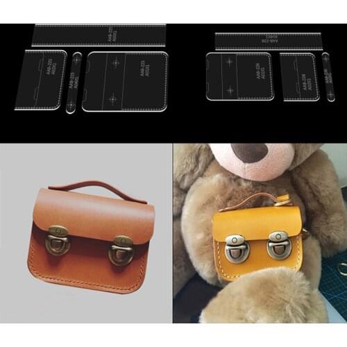 Handmade Ladys Mini Handbag Acrylic Template, Sewing Clear Mould Pattern, DIY Leather Craftwork Stencil Tool Supplies