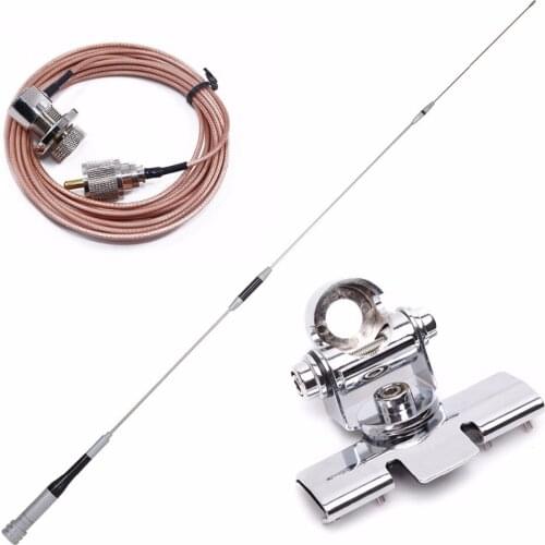 Diamond SG-7500 Dual Band UHF/VHF 144/430MHz Stainless Steel 150W 3.5/6.0dBi Antenna With Clip Mount Cable for Car Mobile Radio