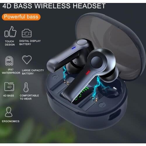 R22 TWS Bluetooth 5.0 Wireless Waterproof Rechargeable In-ear HiFi Earphone