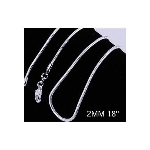C010 2mm Factory Shipping Silver color Plated Snake Necklace Chain Fashion Jewelry Chains