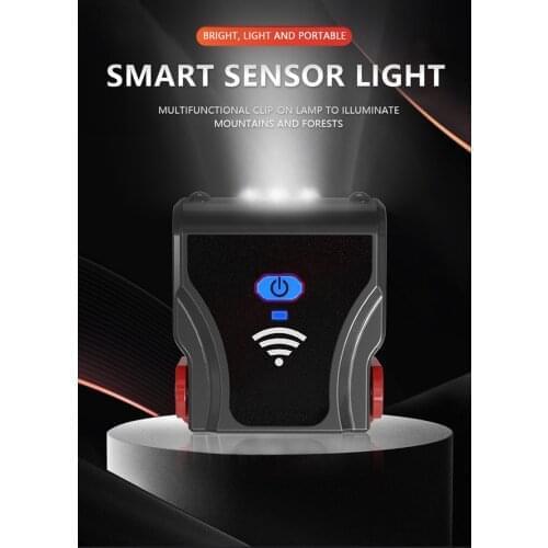 COB LED Cap Light 3 LED Finger Sensor Hat Headlight Headlamp Head Flashlight Cap Light Clip On Light Night Fishing Head Lamp