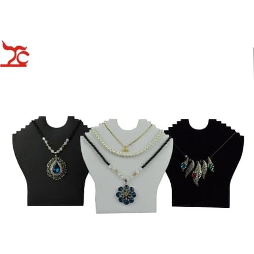 Wooden Necklace Stand Jewelry Pendants Display Holder Necklace Organizer Easel Shelf Rack Showcase 3 Color 23*24cm