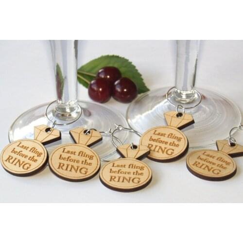 Bachelorette party wine charms, Last fling befor the ring, Bachelorette party favors, Bride Squad, Bridal shower, Bachelorette f