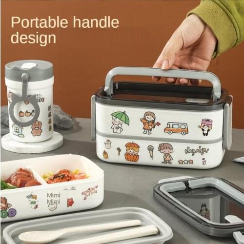 DIY double-layer lunch box, lunch box, salad, office worker, Japanese-style lightweight microwave oven heating lunch box