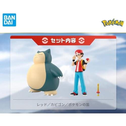Bandai Shokugan Pokemon Figures Pb Scale World Snorlax Ash Ketchum Kanto Region Anime Action Figure Model Toys for Kids Gift