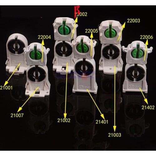 100pcs T4 T5 T8 G13 Fluorescent Light Socket Lamp AC100-250V 50/60Hz Plastic Holder Suitable LED Bracket Lamp Wholesale
