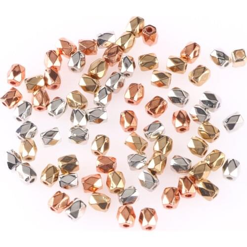 Faceted Gold Silver Color Plastic CCB Beads Geometry Loose Spacer Beads For Jewelry Making Bracelet Necklace DIY Accessories