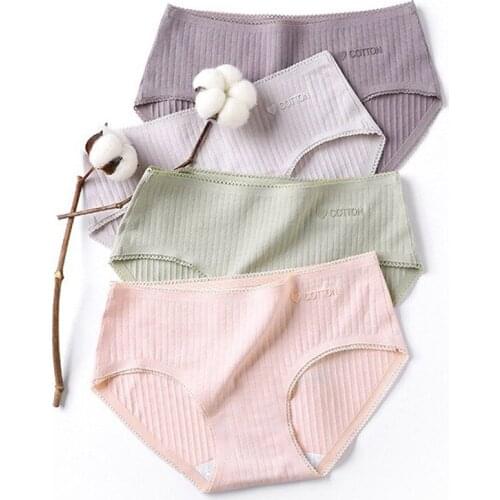 Cotton Panties Female Underpants Sexy Panties for Women Briefs Underwear Plus Size Pantys Lingerie Solid Color