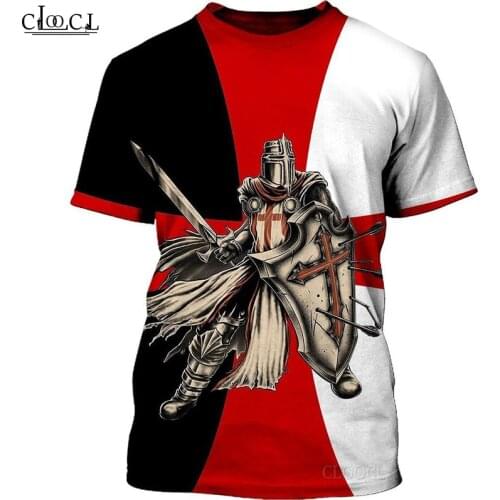 HX Popular Knights Templar Newest T Shirt 3D Print Tops Harajuku Fashion Tees Women Mens T-Shirt Clothing Drop Shipping