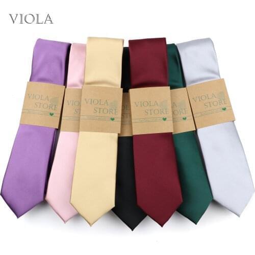 Beautiful Satin Solid 6cm Necktie Smooth Narrow 100% Polyester Men Wedding Grooms Suit Formal Casual Gift Tie Shirt Accessory