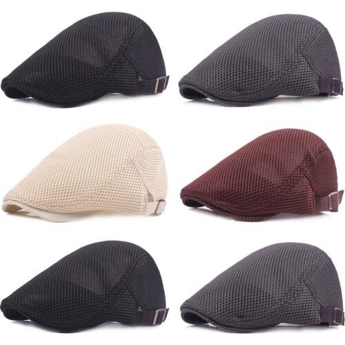 Mens Summer Mesh Cabbie Ivy Driving Flat Hat Newsboy Golf Beret Hunting Cap HATCS0501