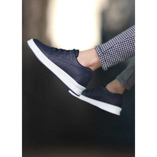 Riccon Navy Blue White Men 'S Sneaker 0012728