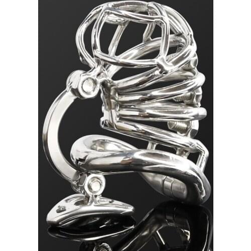 Stainless Steel Male Chastity Belt Device LockableChastity Training Penis Ring Cock Cage With Spiked BDSM Adult Sex Toys For Men