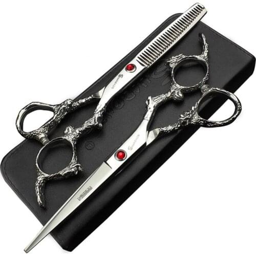 Stainless steel 440C hairdressing scissors 6 inch 7 inch hairdressing scissors thinning shears hairdresser hair cutting scissors