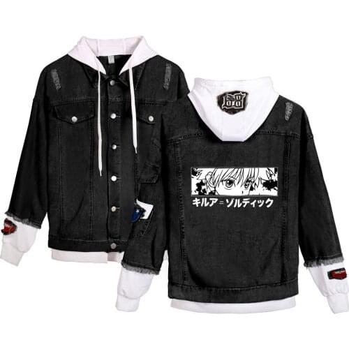 Autumn Retro Denim Jacket Anime Hunter X Hunter Hisoka Jeans Coat Men/women Casual Bomber Jacket Outerwear Cotton Denim Jackets
