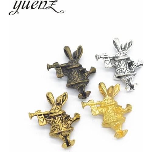 YuenZ 3pcs Antique silver color rabbit Charms Pendant jewelry findings for DIY Fit Necklace Accessories,Zinc Alloy D9175