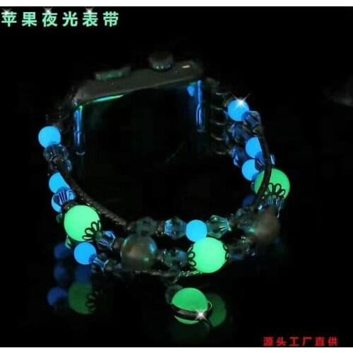 Womens Agate noctilucent Bracelet for Apple Watch Band Series 6 5 4 for iWatch Strap Series 3/2/1 42 38 40mm 44mm Wrist Band