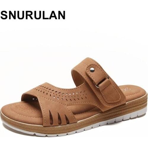 SNURULANNew women bohemia flat sandals women summer slippers fashion leisure breathable beach sandals shoes women non-slipsandal
