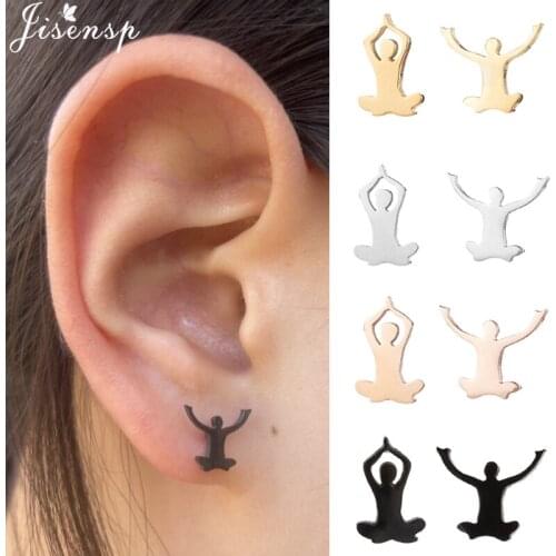 Multiple Sports Jewelry Earings for Women Men Stainless Steel Yoga Football Baseball Stud Earrings Fitness Club Pendientes Mujer