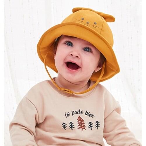 TOU--Baby Boy And Girl Cartoon Sunhat Child Cotton Beach Hat Kids Lovely Summer Hat 1pc Free Shipping