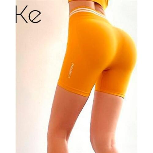 KE high waist hip sports shorts womens tight hip hip yoga pants quick-drying training fitness pants wear thin