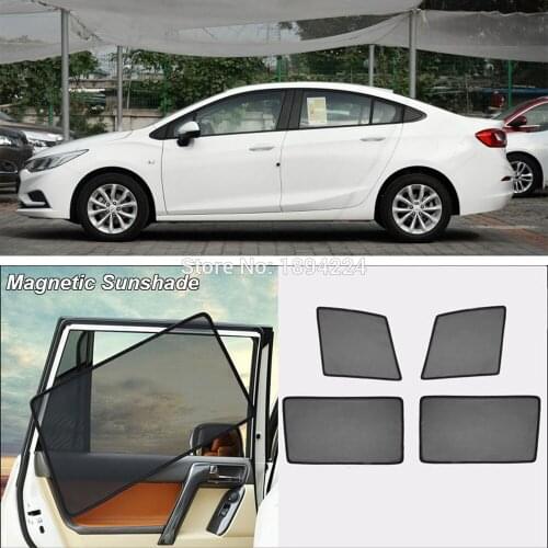 Car Full Side Windows Magnetic Sun Shade UV Protection Ray Blocking Mesh Visor For Chevrolet Cruze Sedan 2013-2016