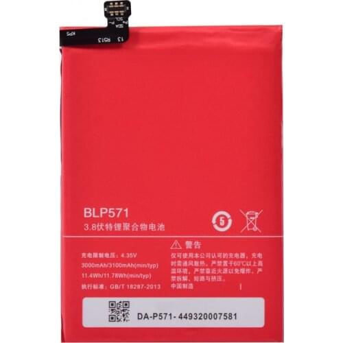 5pcs /lot 3100mAh BLP571 Replacement battery For Oneplus One 1+ One plus Oneplus One Plus 64GB 16GB Batteries