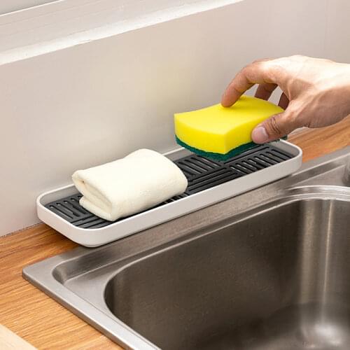 Sink Soap Rack Sponge Holder Cup Tableware Drain Tray Dish Washing Scrubber Kitchen Storage Trays Decorative Kitchen Organizer