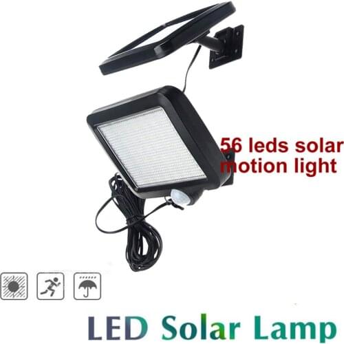 56 leds solar light split mounting pIR motion sensor led indoor outdoor lamp waterproof ip65 for street garden patio home camps