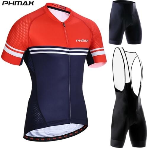 PHMAX Pro Cycling Jersey Set MTB Bike Clothes Racing Bicycle Clothing Uniforms Maillot Ropa Ciclismo Cycling Set For Mans
