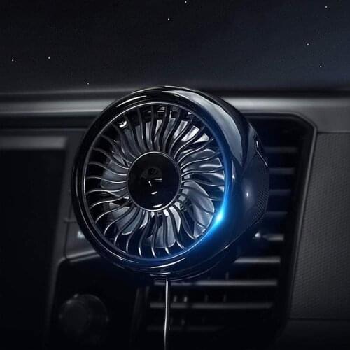 USB Car Fan Interior Dashboard Seat Back Cooling Fan LED Lamp Atmosphere Lights For Summer Auto Fan Air Outlet Vent Accessories