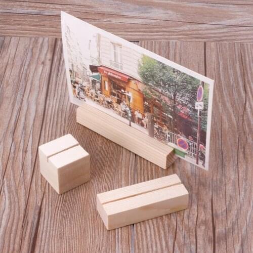 Natural Wood Memo Clips Photo Holder Clamps Stand Card Desktop Message Crafts