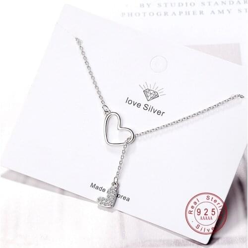 New Fashion 100% 925 Sterling Silver Infinity Double Forever Love Chain Pendant Necklaces for Women Sterling Silver Jewelry