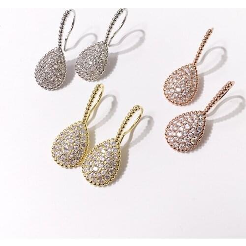 ZOZORI France jewelry Trendy Crystal zircon Earrings Wedding Drop water shape Earrings Women Party Hanging Earrings Jewelry