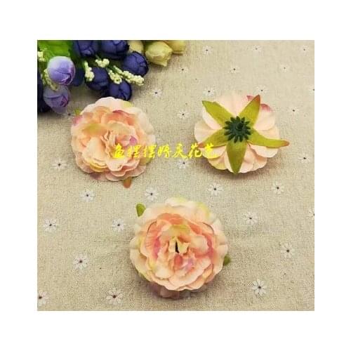 08Home &wedding decoration artificial flowers Silk Flower Imitated Flower Decoration Chrysanthemum Rose Head Mori Handmade 6cm