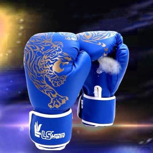 1 pair of adult children boxing gloves PU leather flame sanda boxing taekwondo training gloves