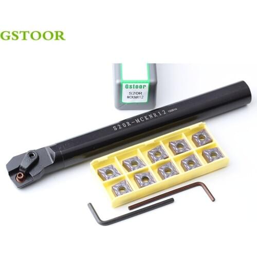 1PC S20R-MCKNR12 S20R-MCKNL12 Internal Turning Tool Holder With 10PCS CNMG120404 CNMG120408 MS LF6118 Carbide Inserts