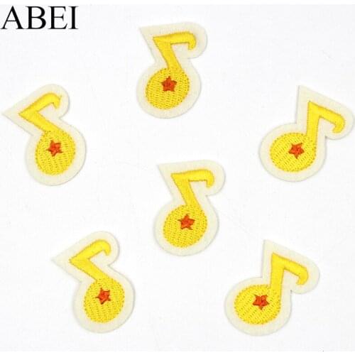 10pcs/lot Iron On Music Note Stikcers for Baby Clothes Backpack Embroidered Cartoon Patches Jeans Coat Applique Diy Sewing Badge