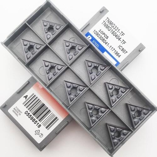 10pcs TNMG160404-TF IC907 Turning Inserts Positive Triangle Carbide Cylindrical Blades Turning tools Cutting tools Knife blade