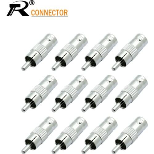 12/50/100PCS BNC Female Jack to RCA Male Plug Adapter Straight Connector for CCTV Security Camera Surveillance Video