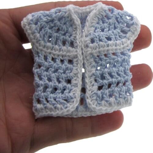 12pcs Handmade miniature crochet vest For baby shower baptism craft party decorations 7.0cm