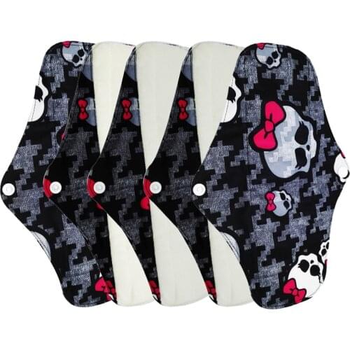 5pcs Skin-Friendly Washable Eco Cloth Menstrual Pads Health Care High Absorbency Spill-Proof Sanitary Napkin For Daily Use