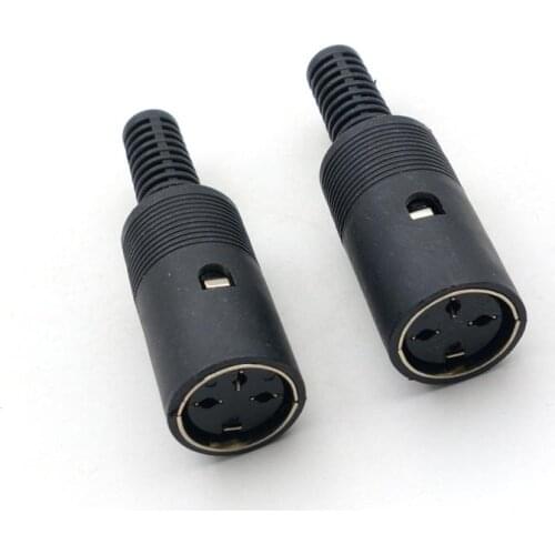 50 pcs 3 Pin Din female connector with black Plastic Handle