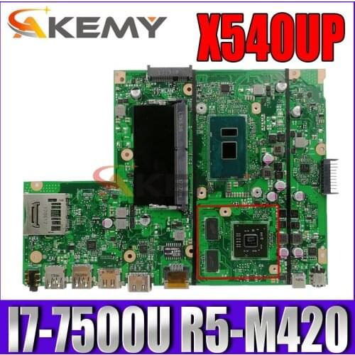 Akemy X540UP Laptop motherboard for ASUS VivoBook R540UP R540U X540U F540U original mainboard 4GB-RAM I7-7500U R5-M420 2GB