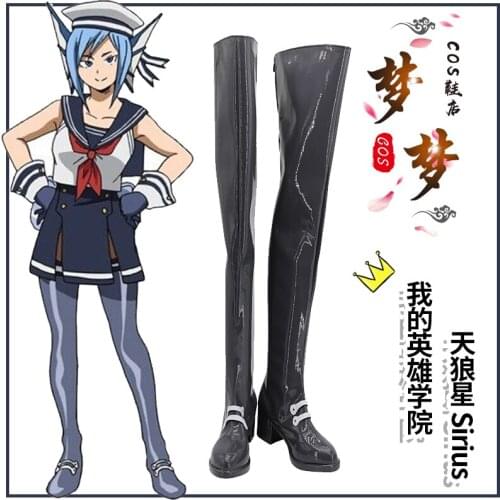 Anime My Hero Academia Sirius Cosplay Boots Black Shoes Sirius Leather Shoes Long Boots Custom Made Any Size