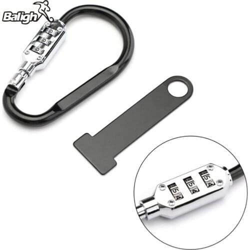 Balight Bike Lock Buckle Scooter Anti-theft Open Face Helmet Lock Fastener Lock T-bar 3-Digit Combination Bicycle