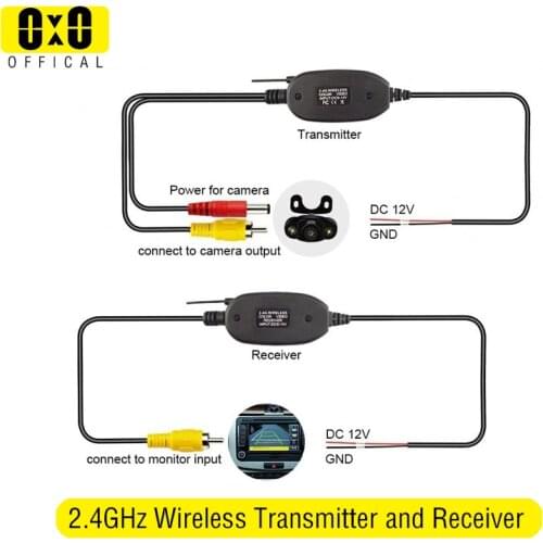 RCA Video 2.4GHz Wireless Transmitter and Receiver for RV Car Bus Rear View Reverse Camera System Monitor 12V / 24V