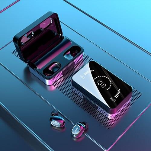 LED Display Bluetooth Compatible Headphone Wireless In-Ear Headset 3D HIFI Stereo Headphones Waterproof For Android and Apple