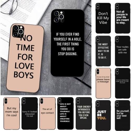LVTLV Positive Good Vibe Happy Trust Funny Quote Phone Case for iPhone 11 12 pro XS MAX 8 7 6 6S Plus X 5S SE 2020 XR cover