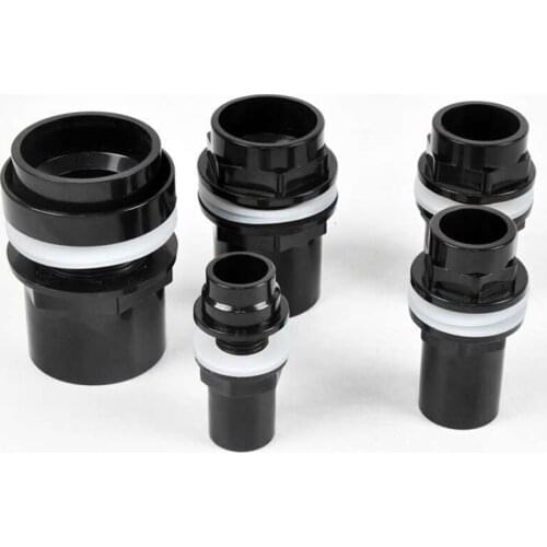 20/25/32/40/50mm Black Aquarium Connector PVC Waterproof Pipe Butt Fish Tank Straight Fitting Joint Fish Tank Tools Accessory